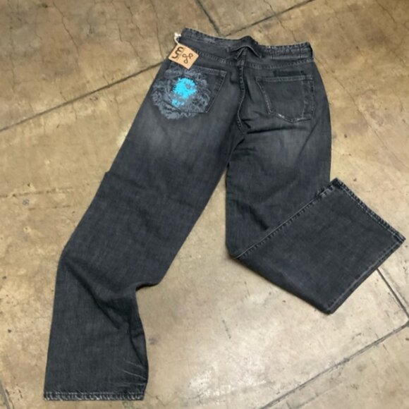 Men's Live Mechanics Black Faded Denim Pants